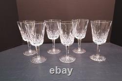 Set 6 Vintage Waterford Crystal Lismore 6 7/8 Water Goblets/Wine Glasses Stems