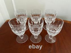 Set 6 Vtg WATERFORD CRYSTAL Colleen 4.75 Short-Stemmed Claret Wine Glasses 6 oz