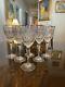 Set 6 Vtg Waterford Marquis Hanover Platinum Wine Glasses 7 5/8 Signed