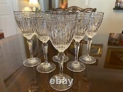 Set 6 Vtg Waterford Marquis Hanover Platinum Wine Glasses 7 5/8 Signed