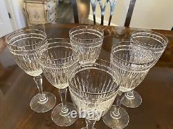 Set 6 Vtg Waterford Marquis Hanover Platinum Wine Glasses 7 5/8 Signed