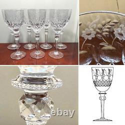 Set 7 Vintage ROGASKA Gallia Crystal Glass 7.75 Tall White Wine Glasses 8 oz
