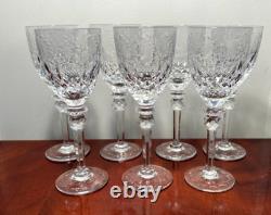 Set 7 Vintage ROGASKA Gallia Crystal Glass 7.75 Tall White Wine Glasses 8 oz