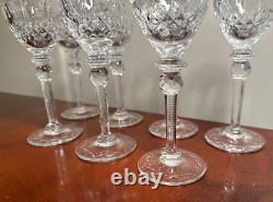Set 7 Vintage ROGASKA Gallia Crystal Glass 7.75 Tall White Wine Glasses 8 oz