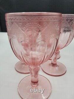 Set/ 8 Pink Ralph Lauren Wine Goblets Glasses Vintage Retired Collectible Rare