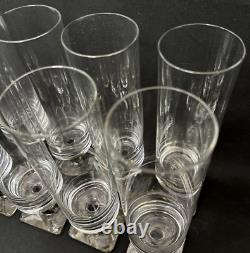Set 8 Vintage Rosenthal Crystal Linear Smoke Glassware 9 White Wine Glasses