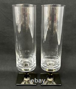 Set 8 Vintage Rosenthal Crystal Linear Smoke Glassware 9 White Wine Glasses
