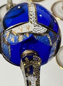 Set OF 10 VINTAGE MOSER BOHEMIAN CABOCHON CRYSTAL WINE GLASSES