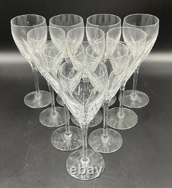 Set Of 10 Vintage Lenox Firelight Clear Crystal Wine Glasses Signed 7 7/8