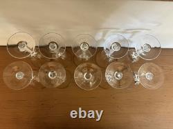 Set Of 10 Vintage Lenox Hayworth Crystal Wine Glasses 6 5/8 Gold Rim