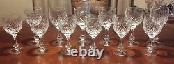 Set Of 12 Bohemian Cut Crystal Knob Stem Vintage Wine Glasses Diamond Strawberry