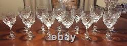 Set Of 12 Bohemian Cut Crystal Knob Stem Vintage Wine Glasses Diamond Strawberry