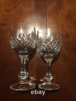 Set Of 12 Bohemian Cut Crystal Knob Stem Vintage Wine Glasses Diamond Strawberry