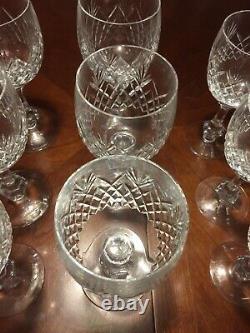 Set Of 12 Bohemian Cut Crystal Knob Stem Vintage Wine Glasses Diamond Strawberry