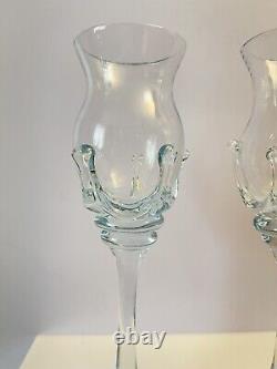 Set Of 2 Handblown Stemware Wine Glass Art Glass by Robert Deeble