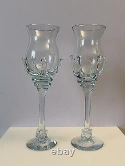 Set Of 2 Handblown Stemware Wine Glass Art Glass by Robert Deeble