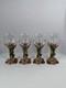 Set Of 4 Fitz & Floyd Oceana Vintage Wine Glasses, Rare Nautical Shell Coastal