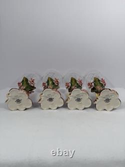 Set Of 4 Fitz & Floyd Oceana Vintage Wine Glasses, Rare Nautical Shell Coastal