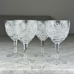 Set Of 4 Vintage Brilliant Deep Cut Wine Glasses ABP W. Germany 5 1/4