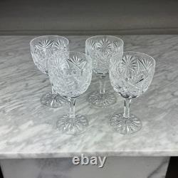 Set Of 4 Vintage Brilliant Deep Cut Wine Glasses ABP W. Germany 5 1/4