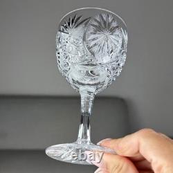 Set Of 4 Vintage Brilliant Deep Cut Wine Glasses ABP W. Germany 5 1/4