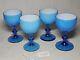 Set Of 4 Vintage Carlo Moretti Blue Cased Wine Glasses MCM WithLabel Set #2