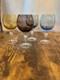 Set Of 4 Vintage Italian Colored Handblown Wine Glasses Clear Twisted Stems In A