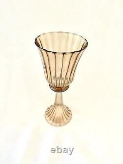 Set Of 4 Vintage Venetian Fluted Wine Glasses