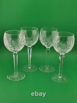 Set Of 4 Vintage Waterford Crystal Lismore Hock Wine Glasses Ireland 7 3/8