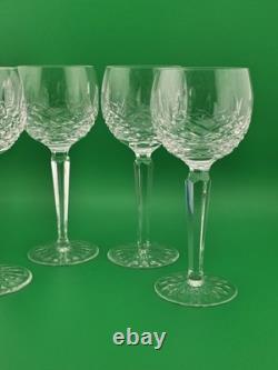 Set Of 4 Vintage Waterford Crystal Lismore Hock Wine Glasses Ireland 7 3/8