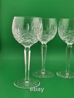 Set Of 4 Vintage Waterford Crystal Lismore Hock Wine Glasses Ireland 7 3/8