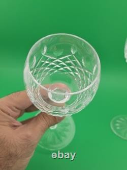 Set Of 4 Vintage Waterford Crystal Lismore Hock Wine Glasses Ireland 7 3/8