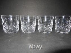 Set Of 4 Vintage Waterford Lismore Old Fashion Glass 3 1/4tall 3 1/8 Dia