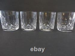 Set Of 4 Vintage Waterford Lismore Old Fashion Glass 3 1/4tall 3 1/8 Dia