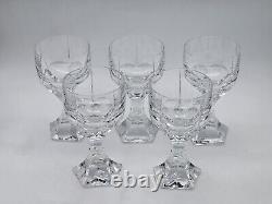 Set Of 5 Baccarat Mercure Style Vintage Wine Glasses 6½