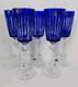 Set Of 5 Vintage Russian Crystal Wine Glass Champagne Cobalt Blue Gus Khrustalny