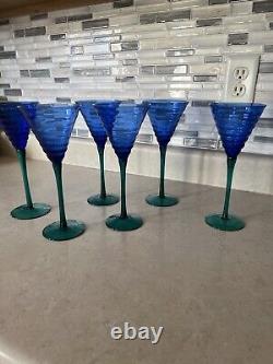 Set Of 6 Art deco Vintage Wine Glasses Glasses 6 Oz