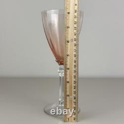 Set Of 6 Fostoria Fairfax Rose Pink Optic 5098-5298 Water Wine Goblets 8,25