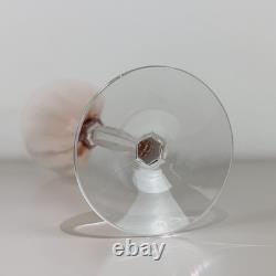 Set Of 6 Fostoria Fairfax Rose Pink Optic 5098-5298 Water Wine Goblets 8,25