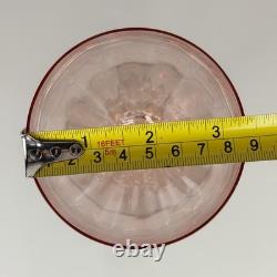 Set Of 6 Fostoria Fairfax Rose Pink Optic 5098-5298 Water Wine Goblets 8,25