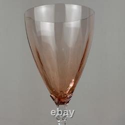 Set Of 6 Fostoria Fairfax Rose Pink Optic 5098-5298 Water Wine Goblets 8,25