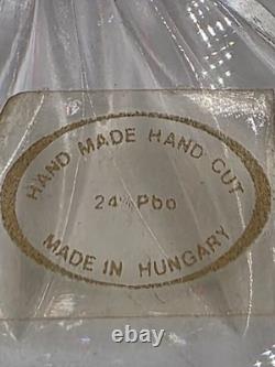 Set Of 6 Vintage Ajka Marsala Ruby Red Cut To Clear Crystal Hock Wine Glass