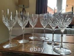 Set Of 6 Vintage Cristal Au Plomb Clear Lead Crystal Cut Wine Glasses