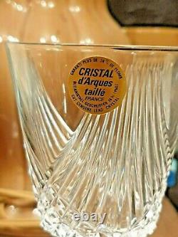 Set Of 6 Vintage Cristal D'Arques-Taill'e France Wine Glass Crystal Cut Genuine