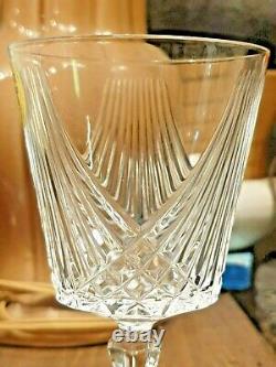 Set Of 6 Vintage Cristal D'Arques-Taill'e France Wine Glass Crystal Cut Genuine