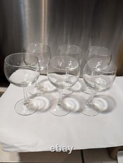 -Set Of 6- Vintage French Fine Crystal Wine Goblets'Made In France' Impressed