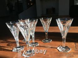 Set Of 6 Vintage Val St Lambert Crystal Wine Goblets/stemware Hafnia Pattern