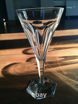 Set Of 6 Vintage Val St Lambert Crystal Wine Goblets/stemware Hafnia Pattern