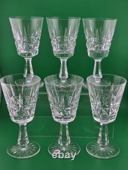 Set Of 6 Vintage Waterford Kylemore Crystal Claret Wine Glasses, 6 in high. VG