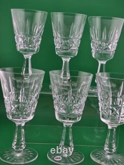 Set Of 6 Vintage Waterford Kylemore Crystal Claret Wine Glasses, 6 in high. VG